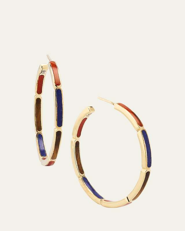 Inside Out Gemstone Hoop Earrings